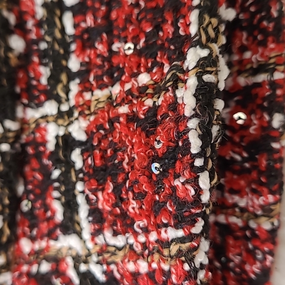 NEW Red Bucket Hat Sequins Plaid Red Black White Tweed Wonderly Women's One Size - Picture 2 of 10